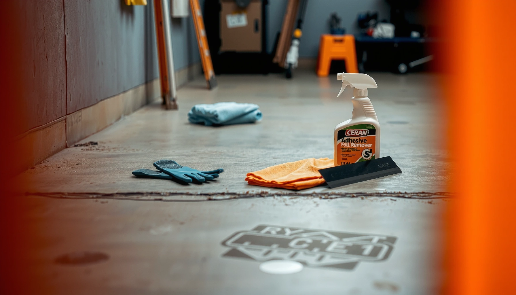 Step-by-step guide on how to effectively remove adhesive from garage floors using various methods.