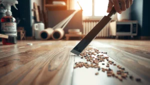 Step-by-step guide on how to remove adhesive from hardwood floors effectively.