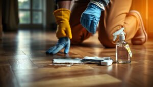 Step-by-step guide on how to safely remove adhesive from parquet floors.