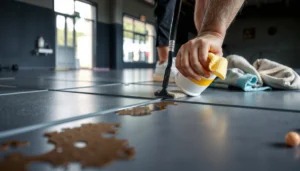 Step-by-step guide on how to remove adhesive from rubber floors effectively.