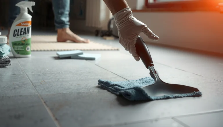 Step-by-step guide on how to safely remove adhesive from slate floors.
