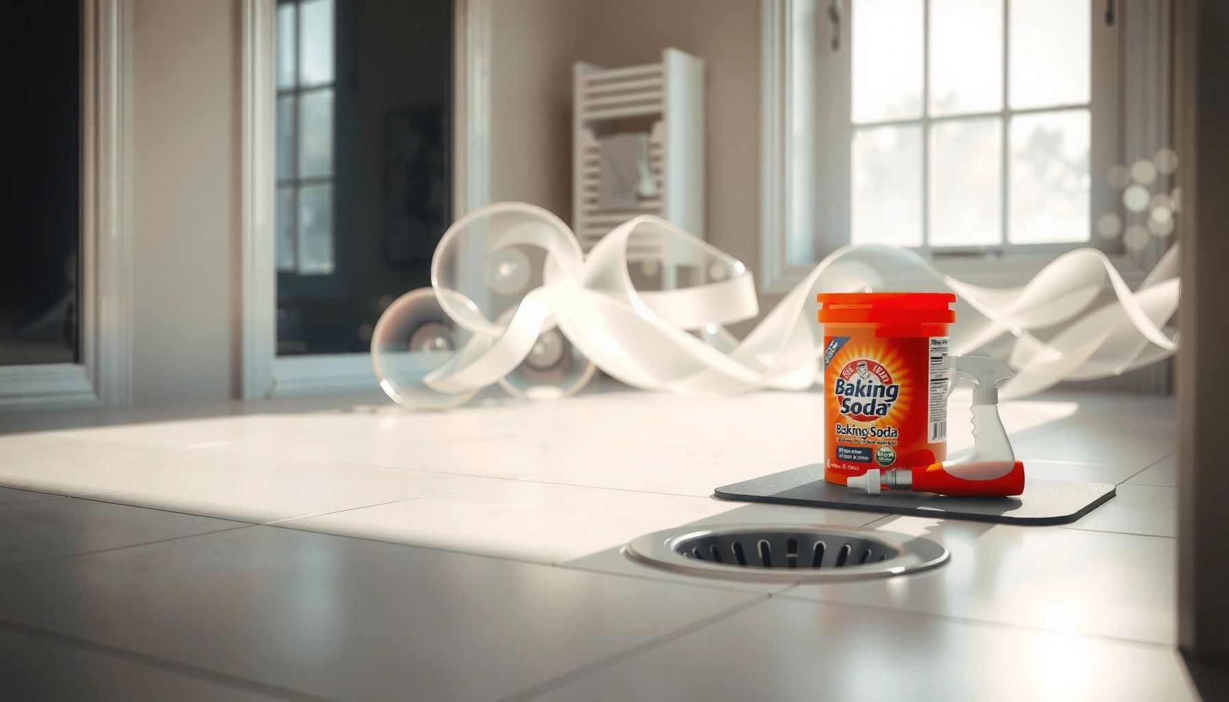 Effective steps to remove odors from bathroom floors, showcasing cleaning techniques and products.