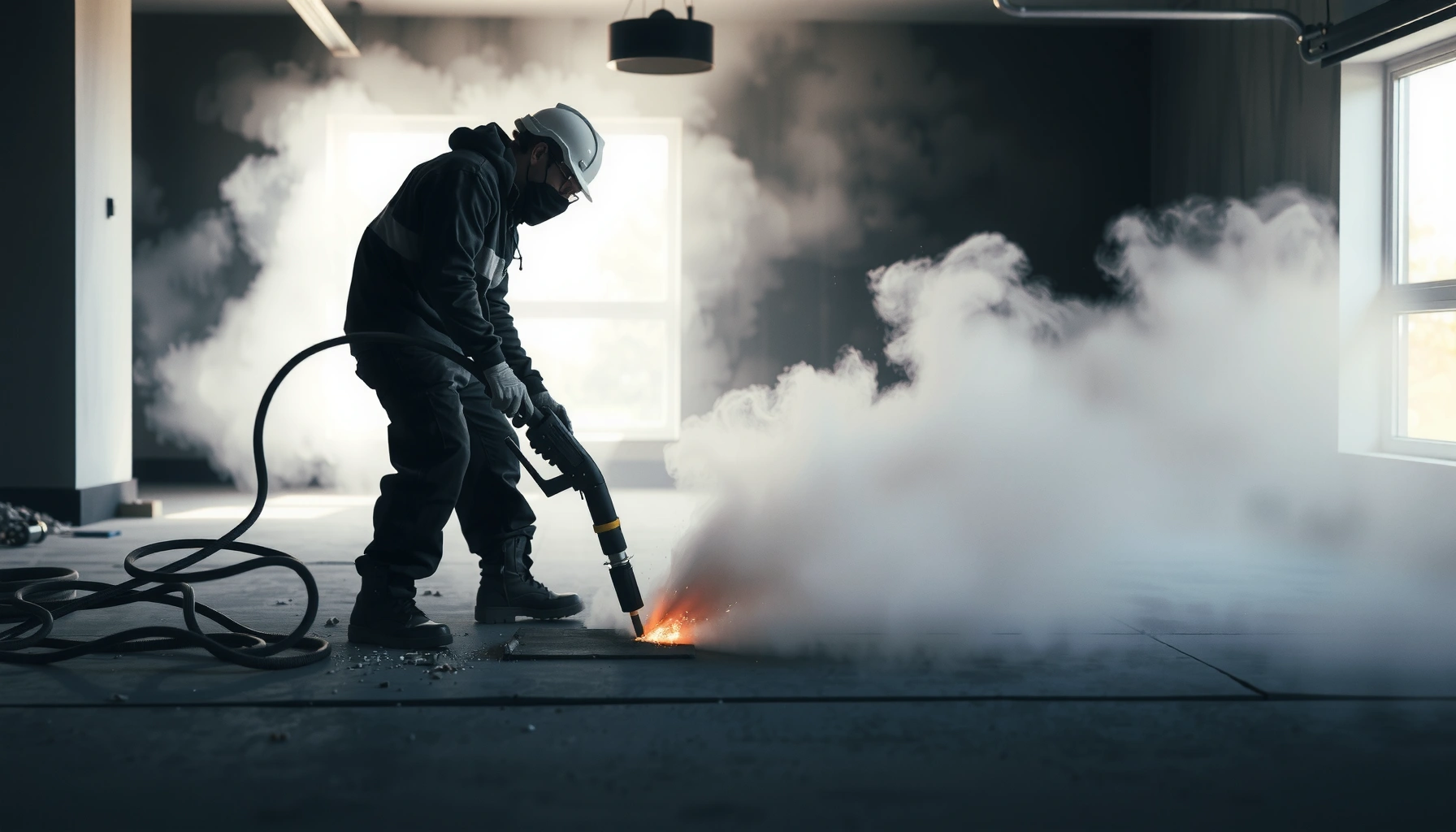 Step-by-step guide on how to safely remove concrete floors with essential precautions.