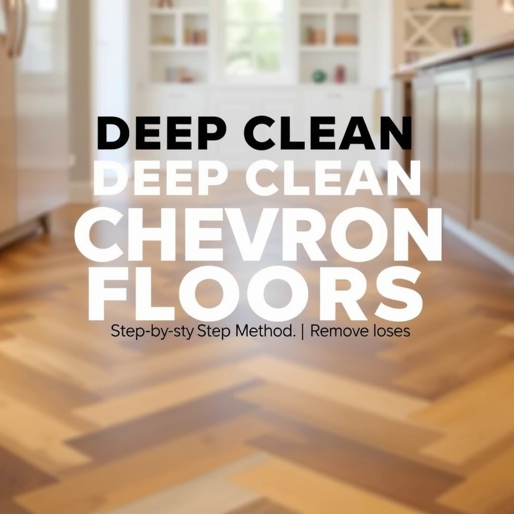 A person using a vacuum to remove loose dirt and grime from chevron floors during deep cleaning.