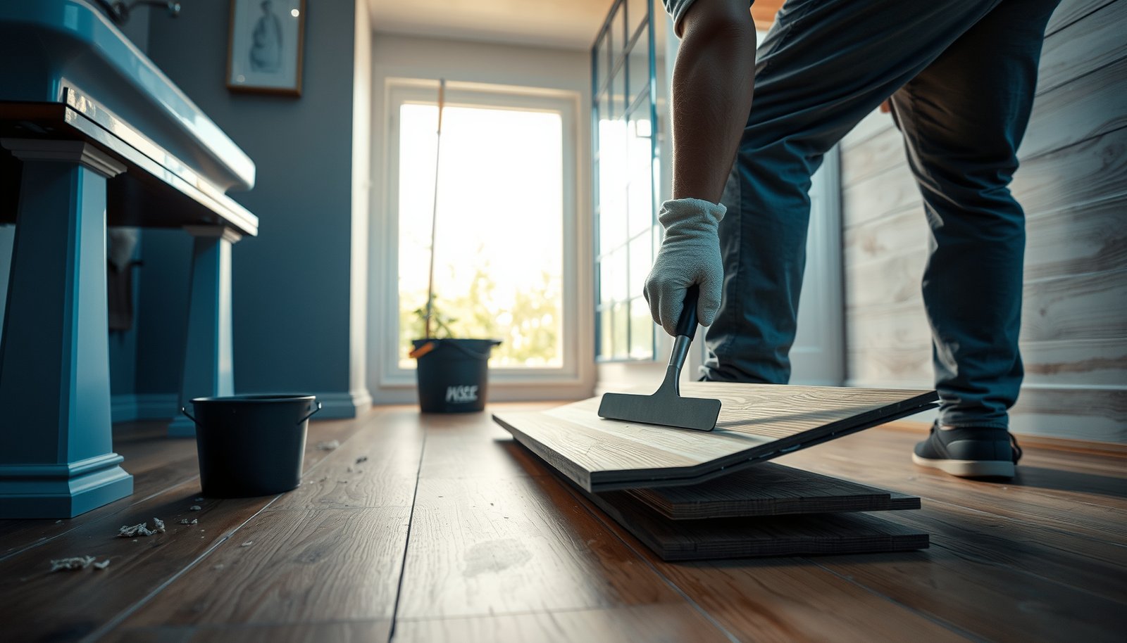 Step-by-step guide on safely removing engineered wood floors from a bathroom