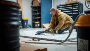 Steps to safely remove granite floors with precautions highlighted in the blog article.