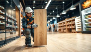 Step-by-step process for safely removing hardwood floors from a retail store.