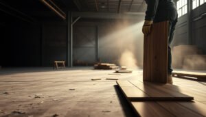 Step-by-step guide on how to remove laminate floors from a warehouse effectively.
