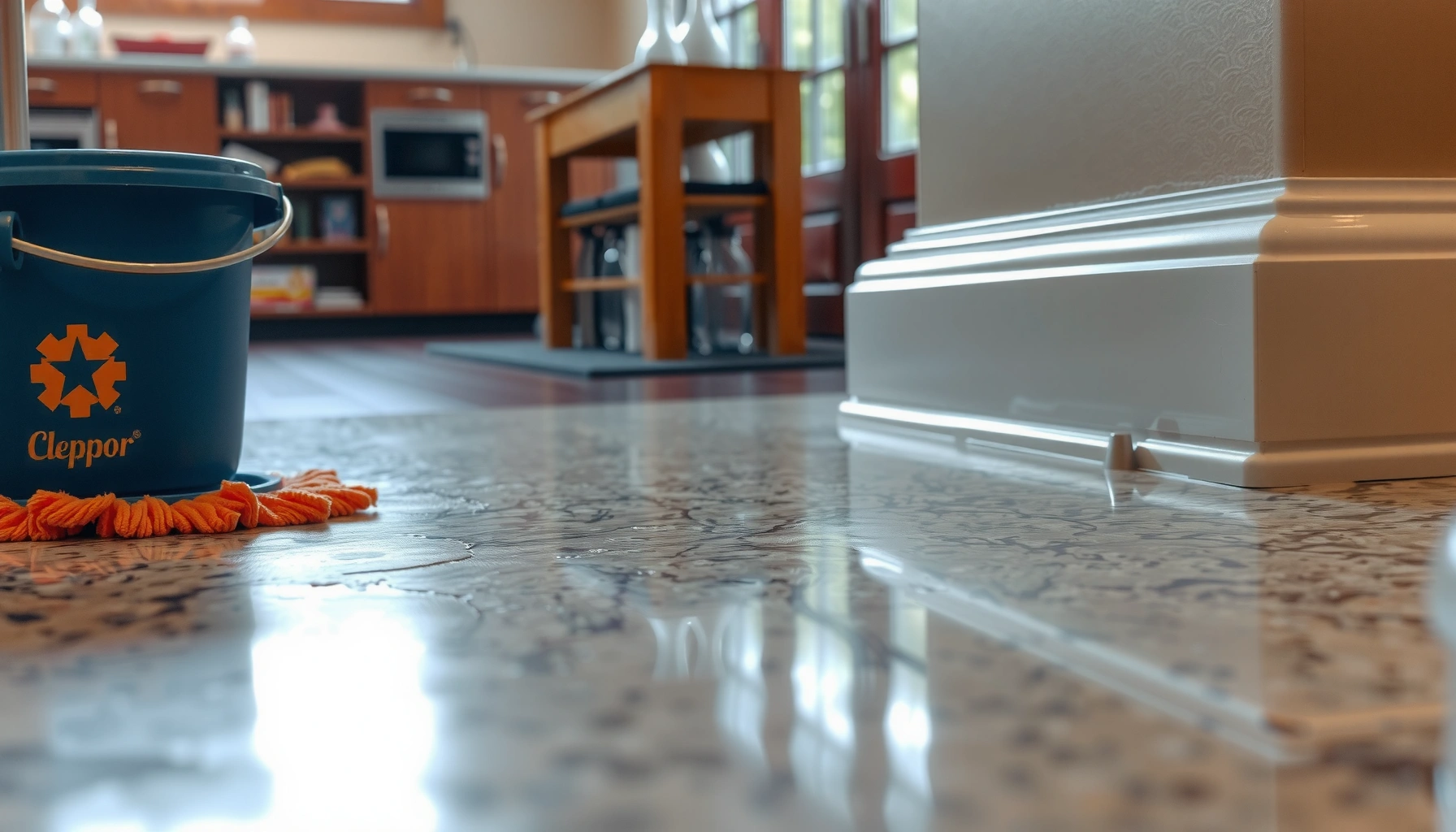 Steps to effectively remove odors from granite floors using cleaning techniques.