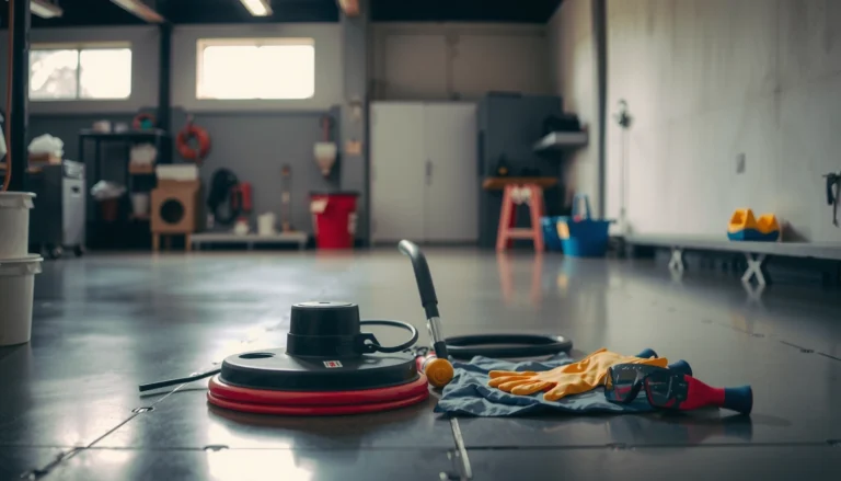 Safe methods to remove paint from polished concrete floors without damage.