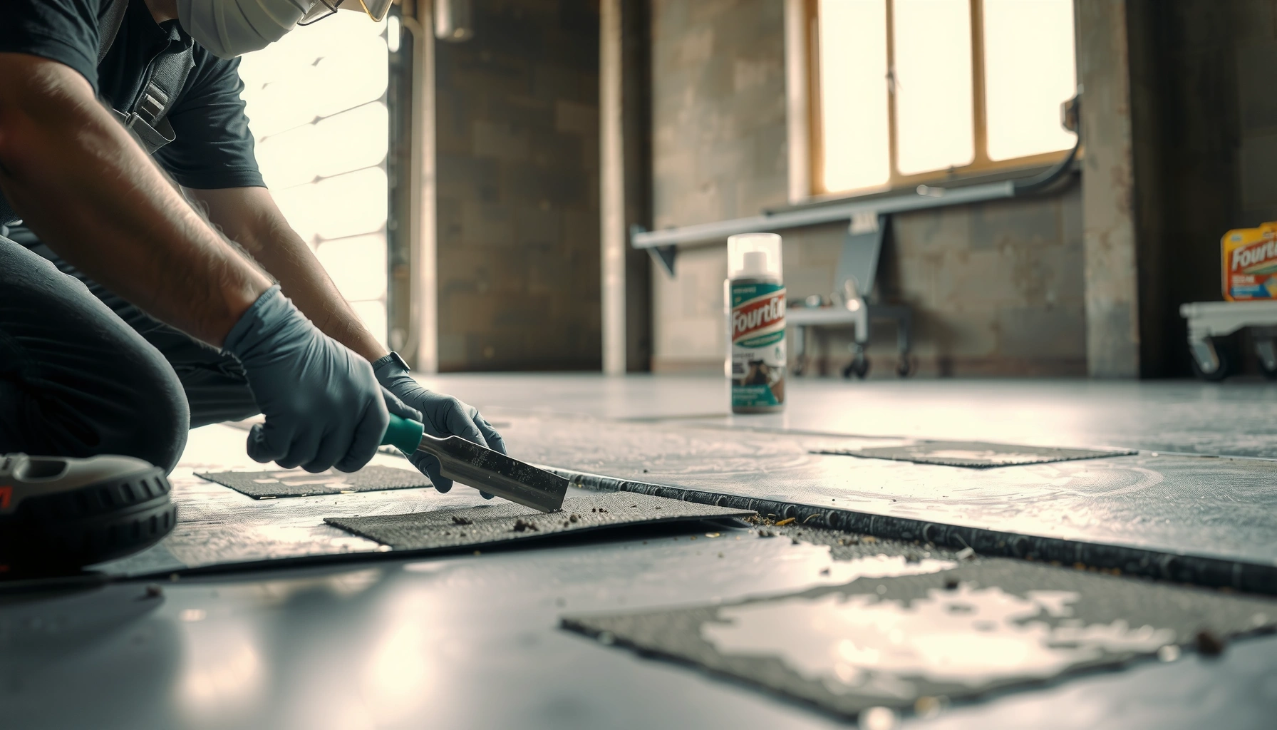 Step-by-step guide on how to safely remove paint from concrete floors using effective methods.