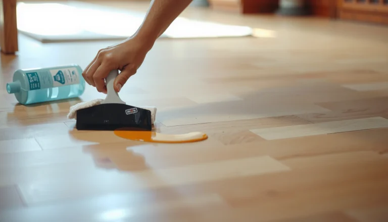 Step-by-step guide on how to remove paint from hardwood floors without damaging the finish.