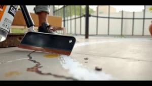 Step-by-step guide on how to remove paint from outdoor floors effectively.
