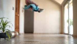 Step-by-step guide on safely removing paint from travertine floors.