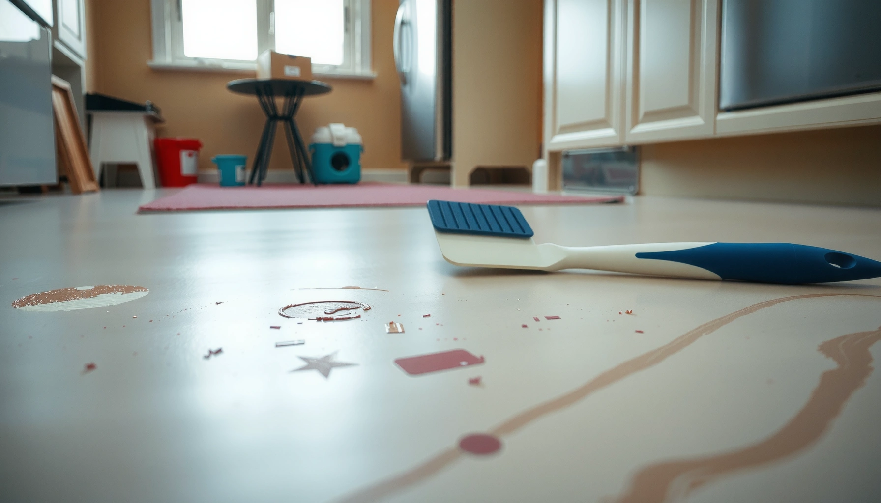 Step-by-step guide on how to remove paint from sheet vinyl floors without causing damage
