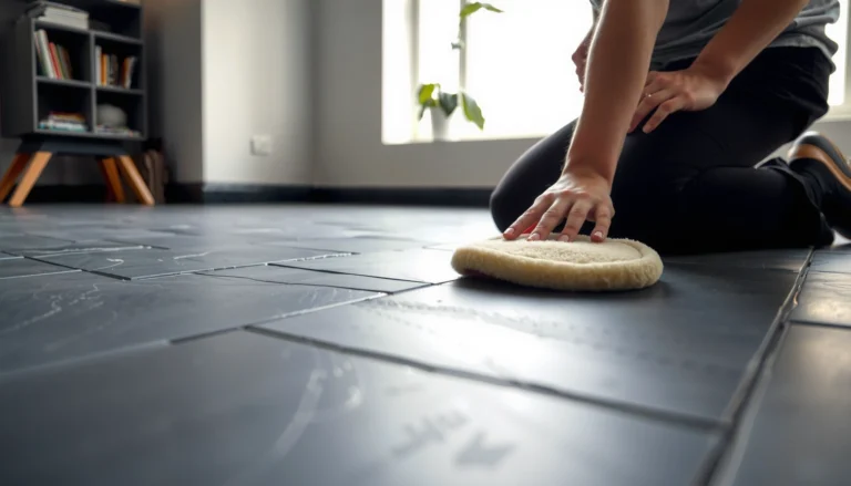 Step-by-step guide on how to remove scratches from slate floors effectively.
