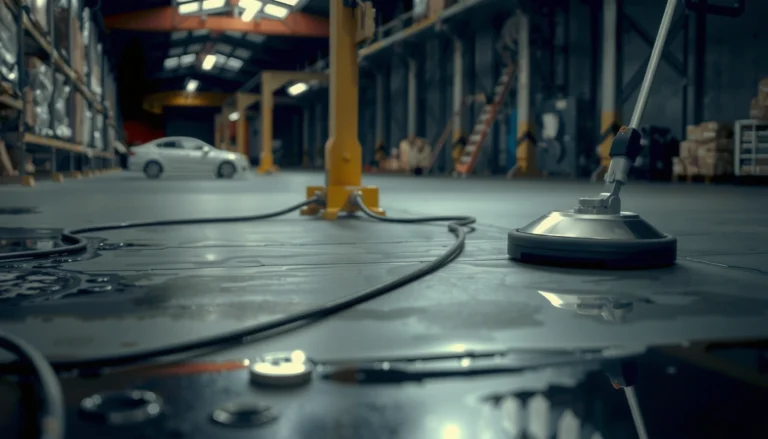 A professional cleaning crew removing tough stains from industrial flooring using proven methods.