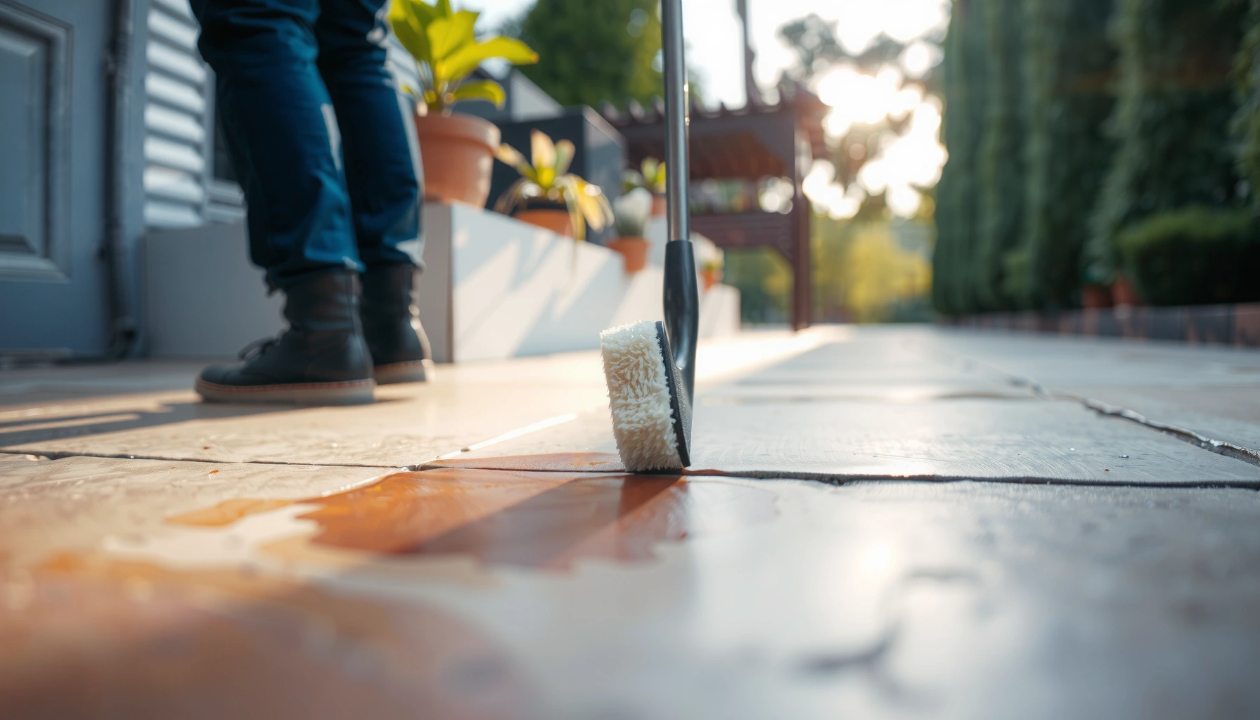 Step-by-step guide on removing stains from patio floors using practical methods and tools.