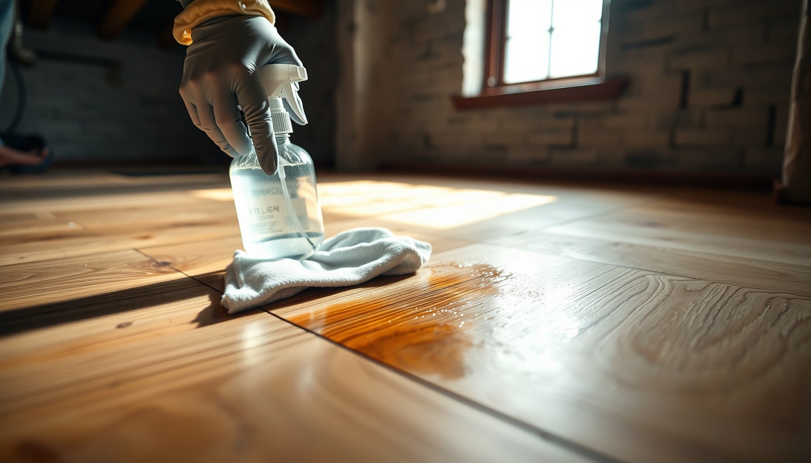 Step-by-step guide to remove stains from engineered wood floors in a basement