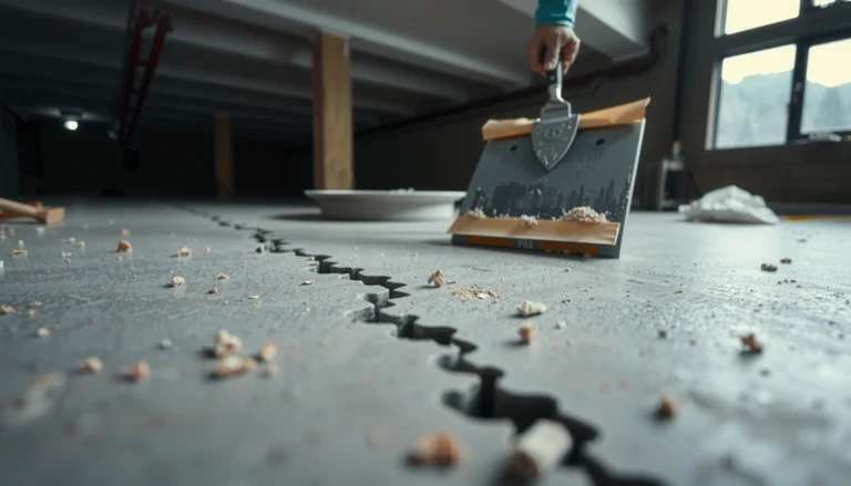 A step-by-step guide on repairing basement floors, focusing on cracks, spalling, and uneven surfaces.