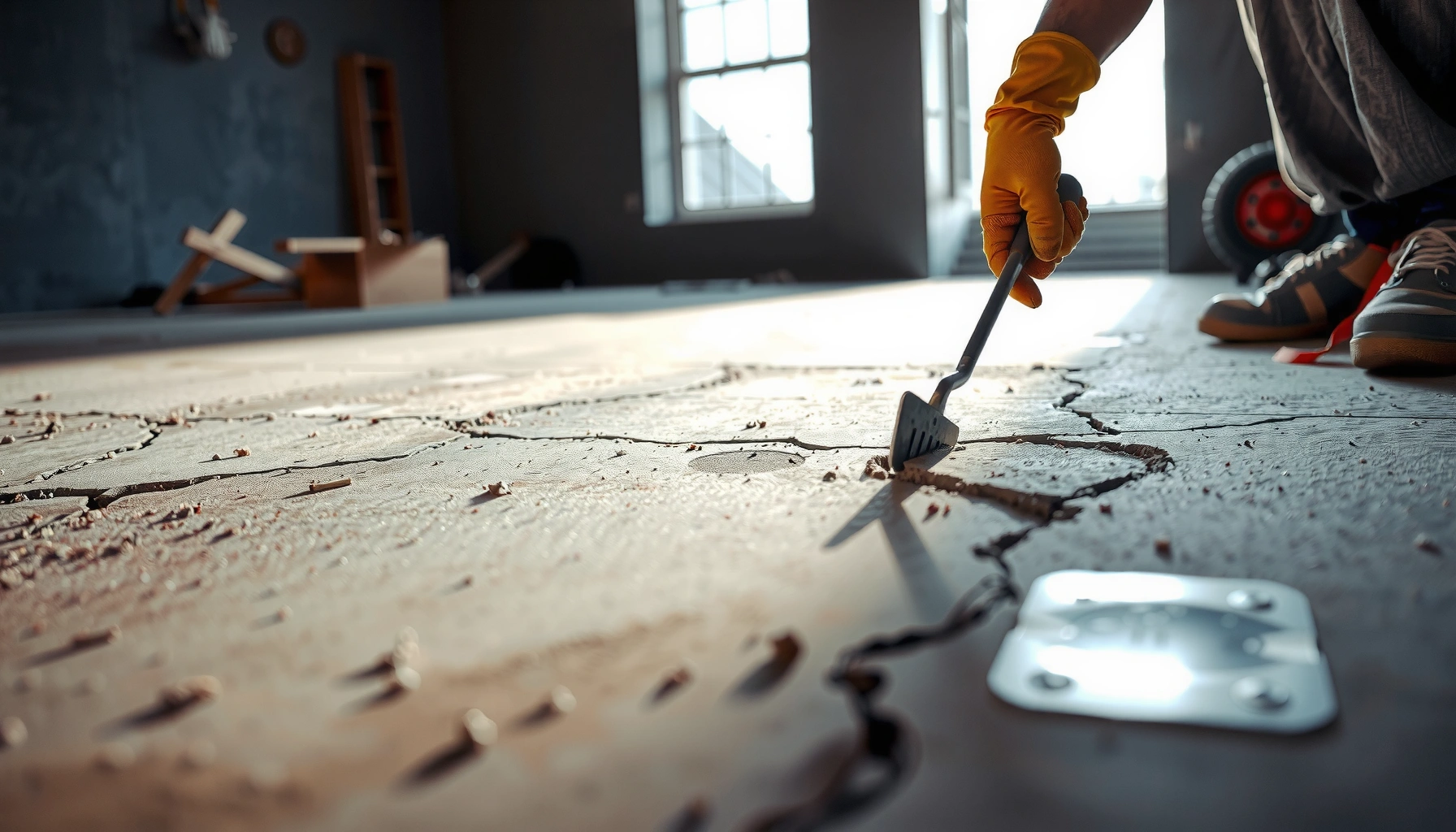 Step-by-step guide on how to repair concrete floors with essential tools and techniques.