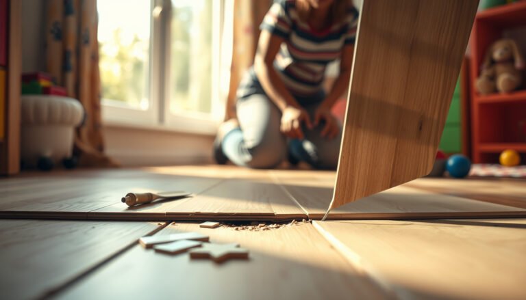 Step-by-step guide to repairing laminate floors in a playroom setting