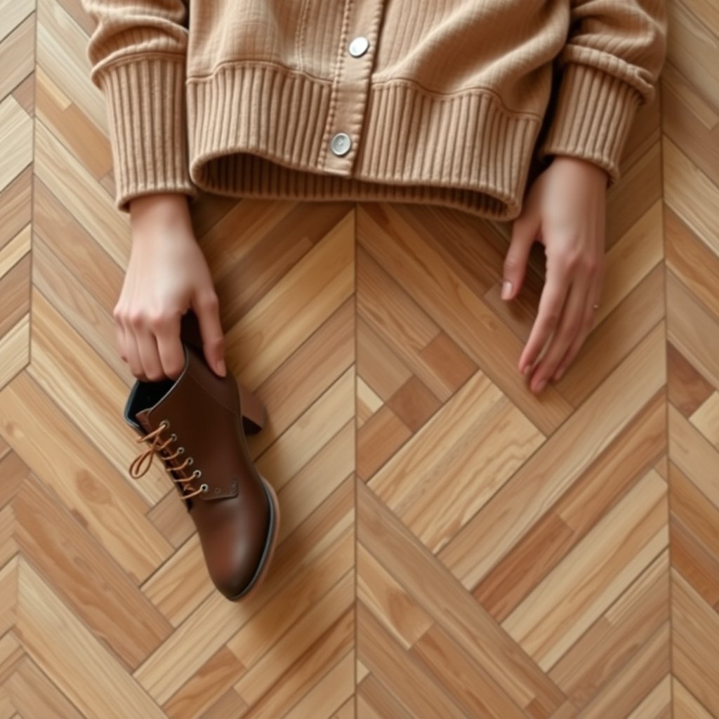 Repairing lifting on nailed-down solid wood herringbone floors with quick steps.