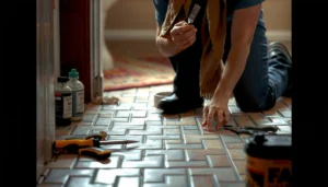 Step-by-step guide to fixing dents in mosaic tile floors for a flawless finish.