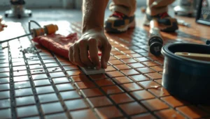 Step-by-step guide for repairing mosaic tile floors with tools and techniques.