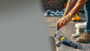 Step-by-step guide on how to repair outdoor floors with various techniques and tools.