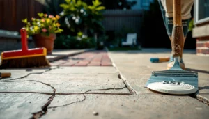Step-by-step guide on repairing patio floors with cracks, spalling, and uneven areas.