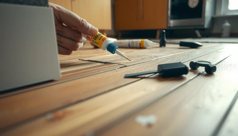 Step-by-step guide on fixing peeling laminate floors with tools and techniques.