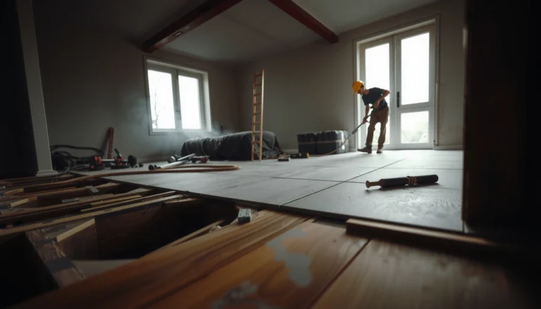 Step-by-step guide on how to replace concrete floors with tools and materials.