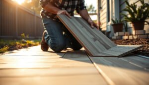 Step-by-step guide on how to replace vinyl floors in an outdoor walkway.