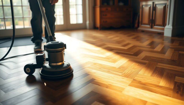 Step-by-step guide on how to restore chevron floors with refinishing techniques.