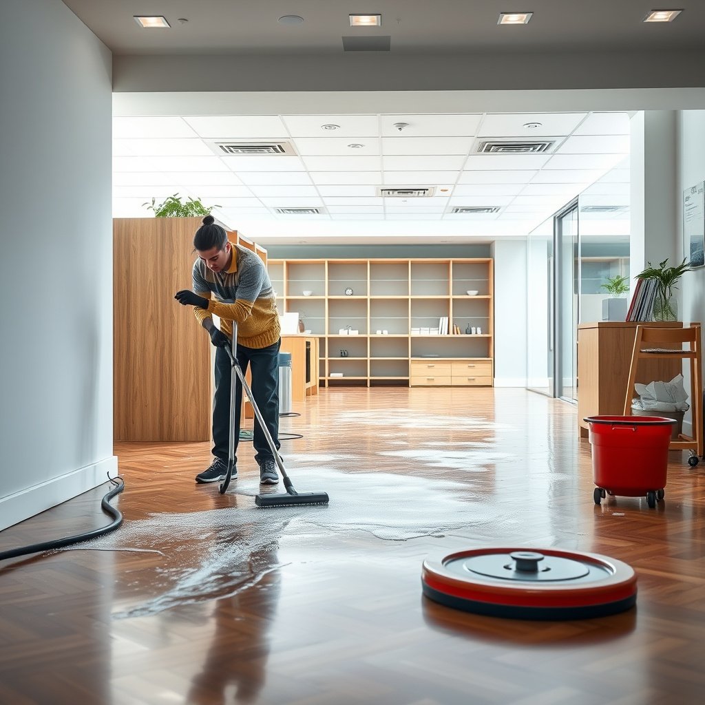 Cleaning parquet floors by rinsing, drying, and re-protecting the finish for a safe deep clean.