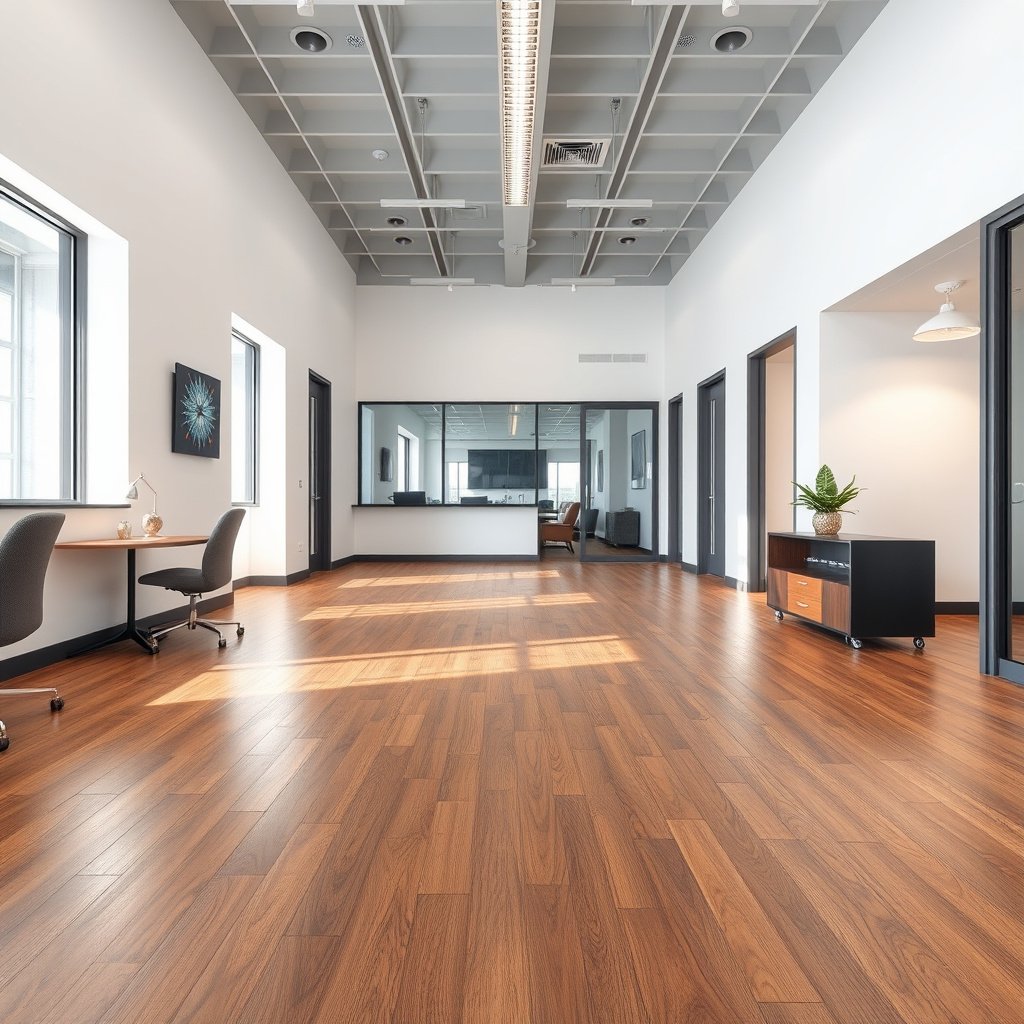 A cleaning schedule for maintaining vinyl floors in a commercial office environment.
