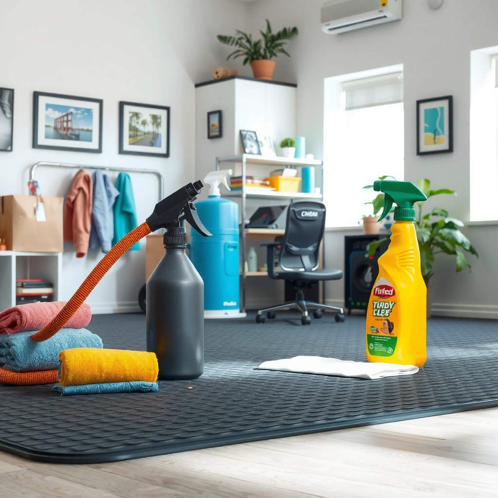 A checklist for maintaining rubber floors, highlighting cleaning routine steps and tips.