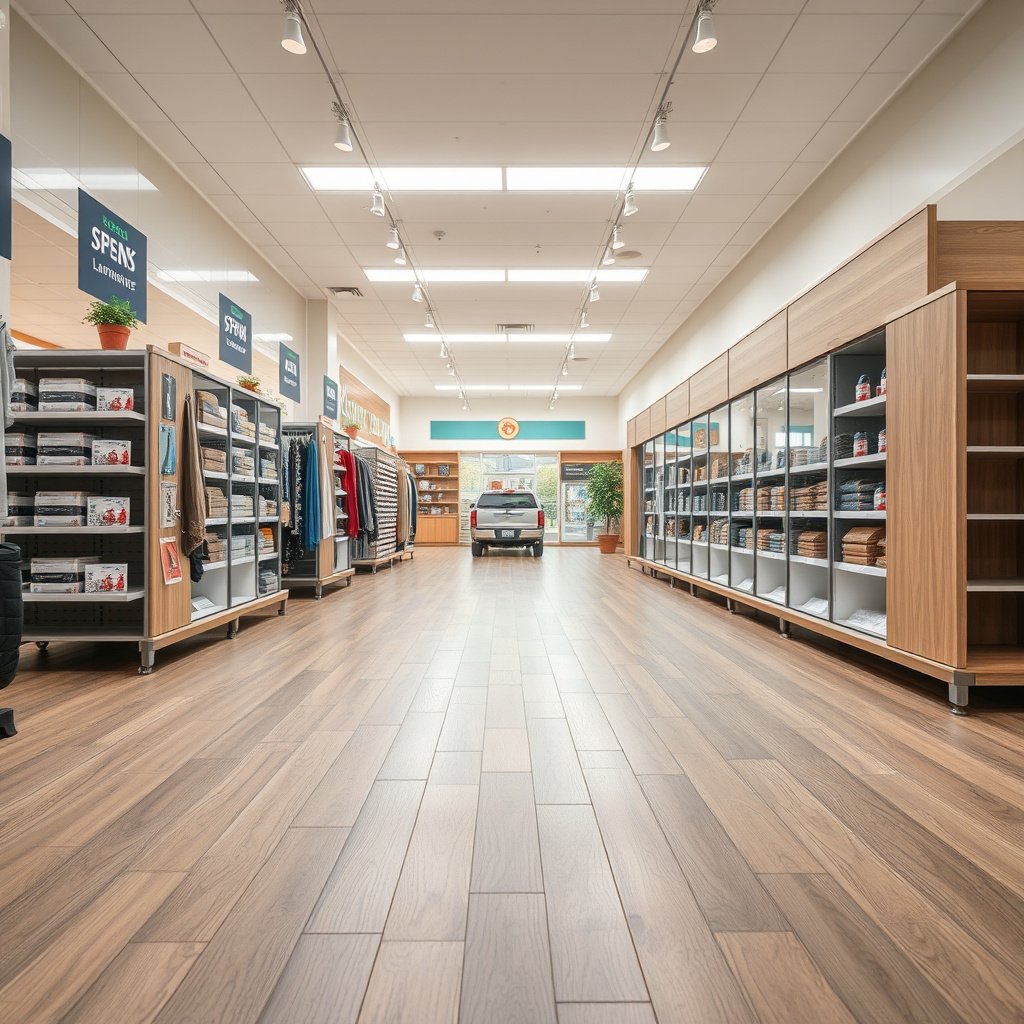 Daily and deep cleaning routine for laminate floors in a retail store