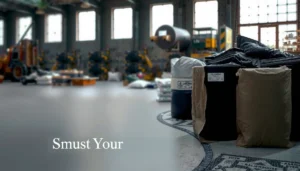 A worker demonstrating safe disposal methods for polyaspartic floor materials.