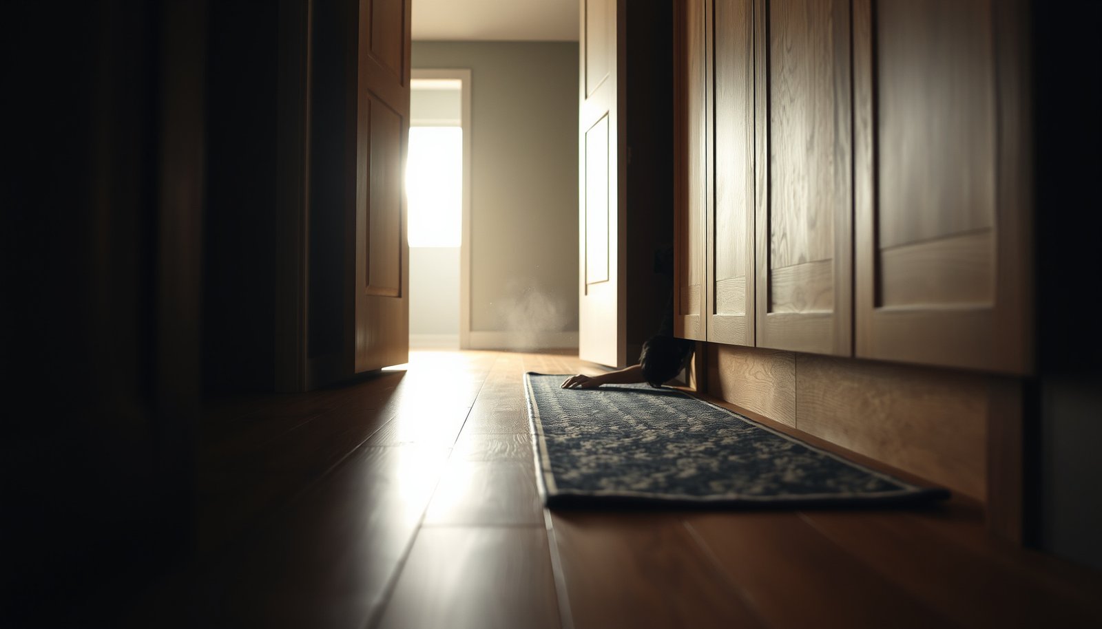 Steps to make hardwood floors safer in a closet with protective measures and materials.