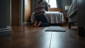 Tips for making laminate floors safer in a bedroom setting with practical solutions.