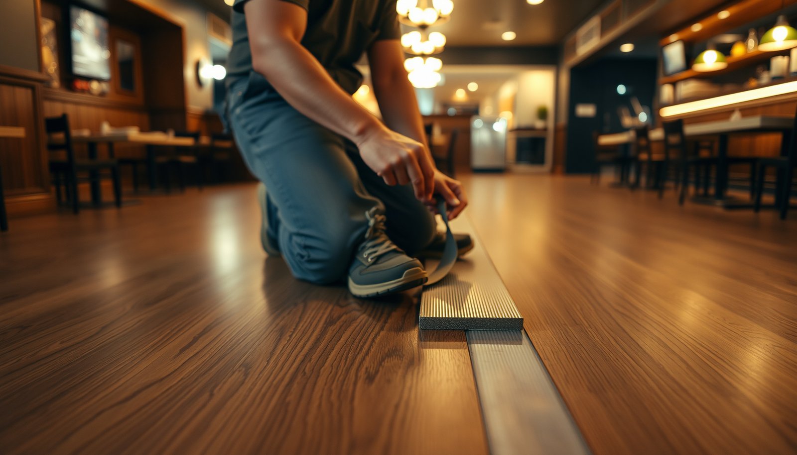 Steps to enhance safety of laminate floors in a restaurant setting