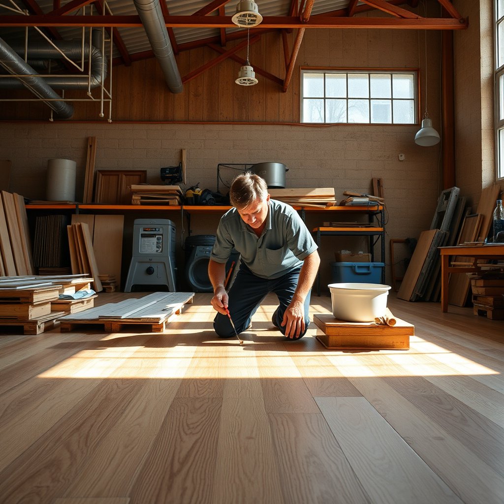 Choosing safer underlayment and preparing subfloor for laminate flooring in a workshop