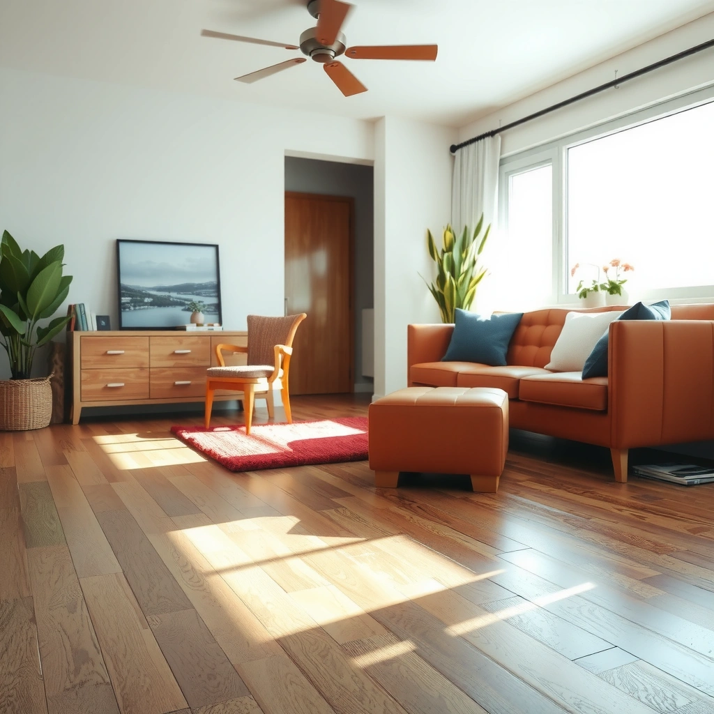 Image showing the sealing process of hardwood floors to prevent water damage in a bathroom.
