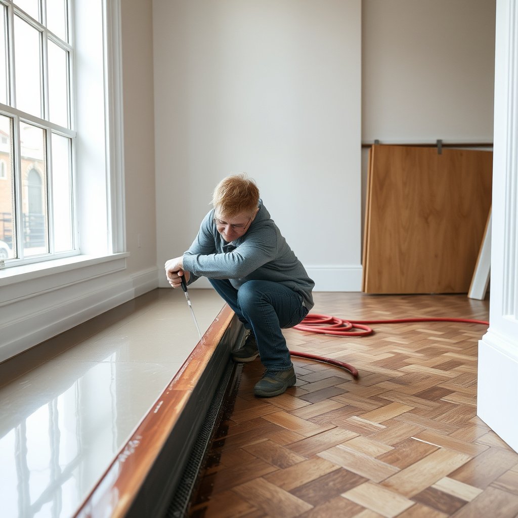 Properly sealing joints, edges, and perimeter of herringbone floors for waterproofing