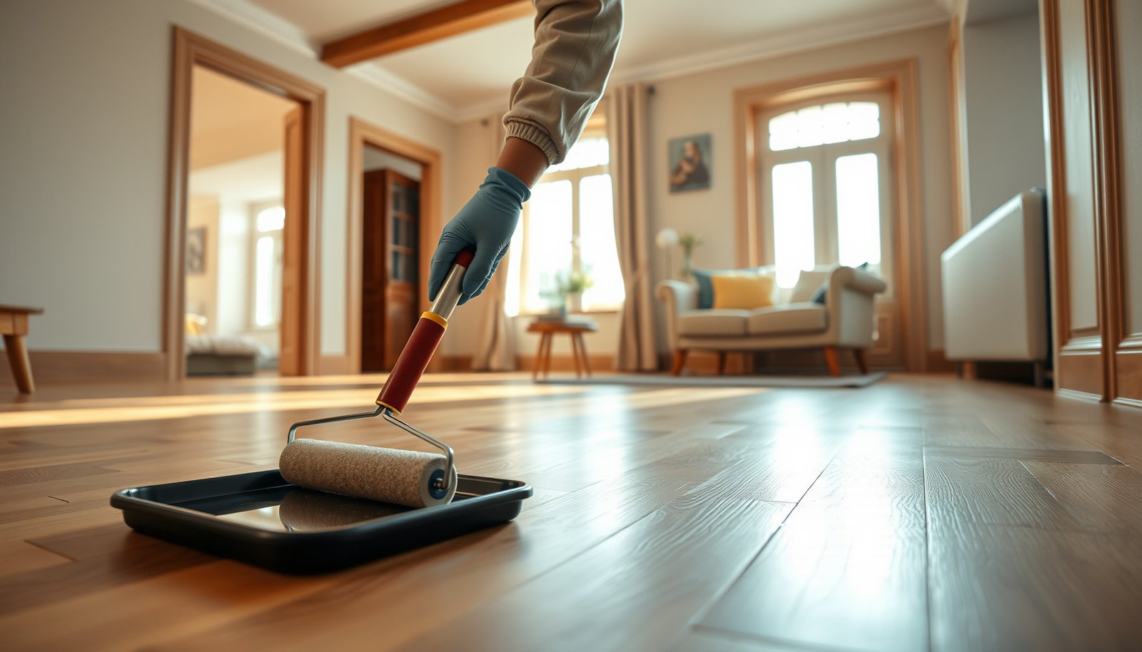 Step-by-step process for sealing parquet floors for lasting protection.