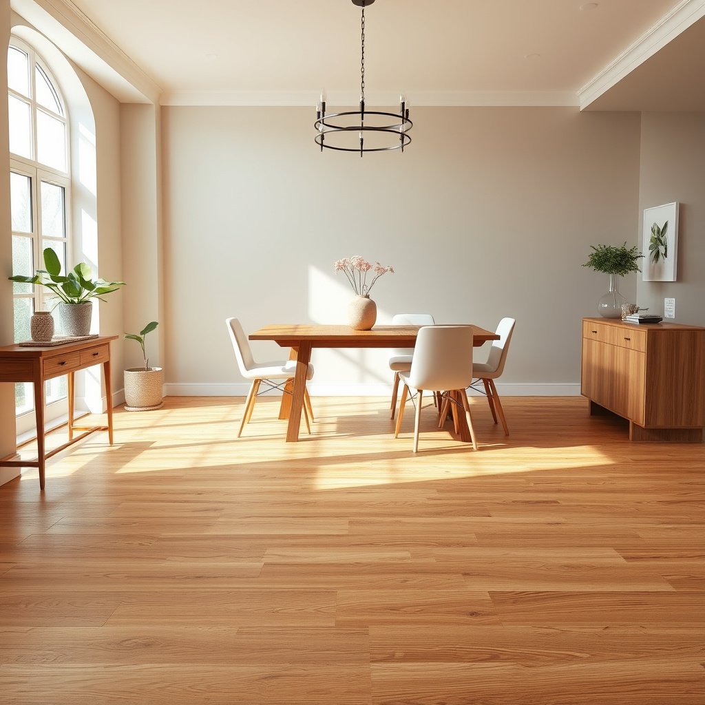 Breakdown of the cost formula for estimating hardwood flooring in a dining room
