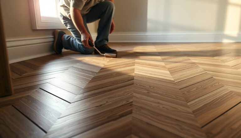 Step-by-step process for creating slip-resistant chevron floors with safety features.