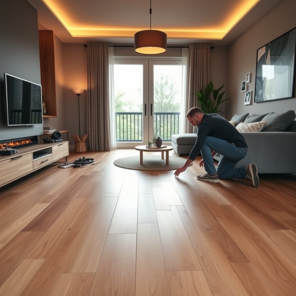 Step-by-step guide to installing parquet floors in a living room using the right method.